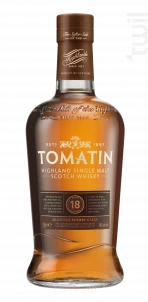 18 Ans Tomatin Whisky Écosse Single Malt Whisky 46%