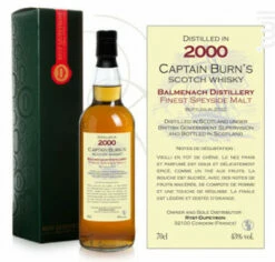 Whisky Balmenach Captain Burn Balmenach Whisky Écosse Single Malt Whisky 43%